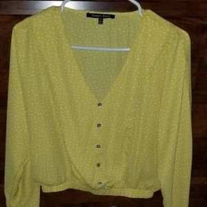 Yellow crop top shirt